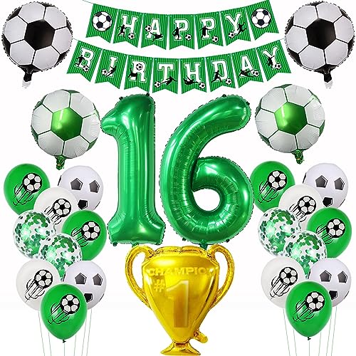 Fußball 16 Geburtstag Deko Fussball Luftballon 16. Geburtstag Grün 16 Ballon Fußball Deko 16.Geburtstagsdeko Fußball Geburtstagsdeko Jungen 16 Jahr Fußball Geburtstagsdeko 16 Jahre Fußball Deko von Yishamei