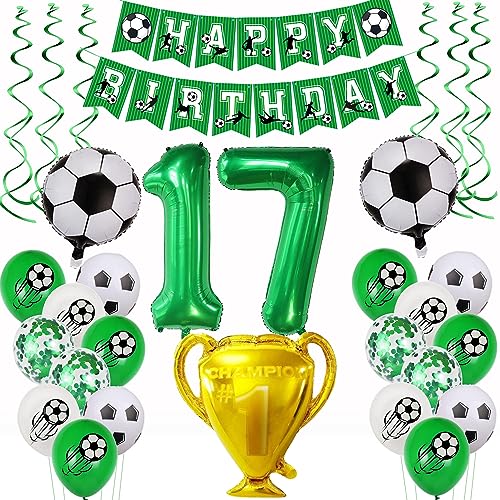 Fußball 17 Geburtstag Deko Fussball Luftballon 17. Geburtstag Grün Fußball Luftballon 17 Geburtstag Deko Grün 17 Ballon Fußball Deko Jungen Fussball Helium Ballon 17 Geburtstag für Fußball Party von Yishamei