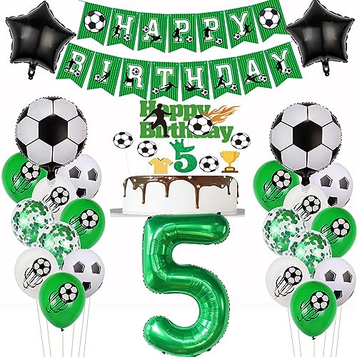 Fußball 5.Geburtstagsdeko Jungen Fußball Luftballon 5. Geburtstag Grün Fussball Geburtstagsdeko Jungen 5 Jahr Fußball Geburtstagsdeko 5 Jahr Luftballon 5. Fußball Deko von Yishamei