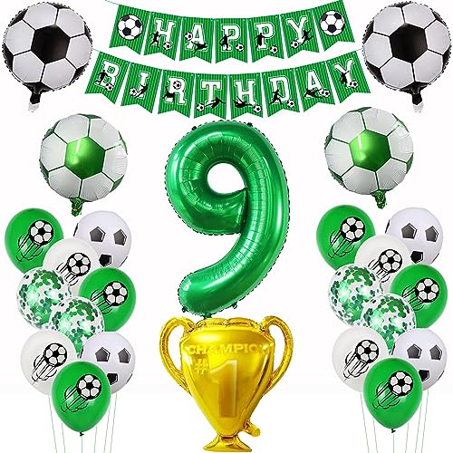 Fußball 9 Geburtstag Deko Fussball Luftballon 9. Geburtstag Grün 9 Ballon Fußball Deko 9.Geburtstagsdeko Fußball Geburtstagsdeko Jungen 9 Jahr Fußball Geburtstagsdeko 9 Jahre Fußball Deko von Yishamei