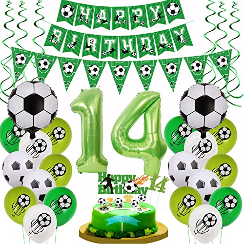 Fussball Luftballon 14. Geburtstag Grün Fußball 14 Geburtstag Deko 14 Jahre Tortendeko Fussball 14 Ballon Fußball Deko Fußball Luftballon 14 Jahre Geburtstag Deko 14 Jahre Fußball Geburtstagsdeko von Yishamei