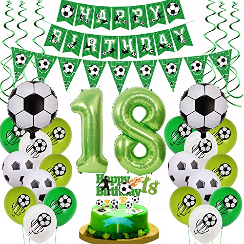 Fussball Luftballon 18. Geburtstag Grün Fußball 18 Geburtstag Deko 18 Jahre Tortendeko Fussball 18 Ballon Fußball Deko Fußball Luftballon 18 Jahre Geburtstag Deko 18 Jahre Fußball Geburtstagsdeko von Yishamei