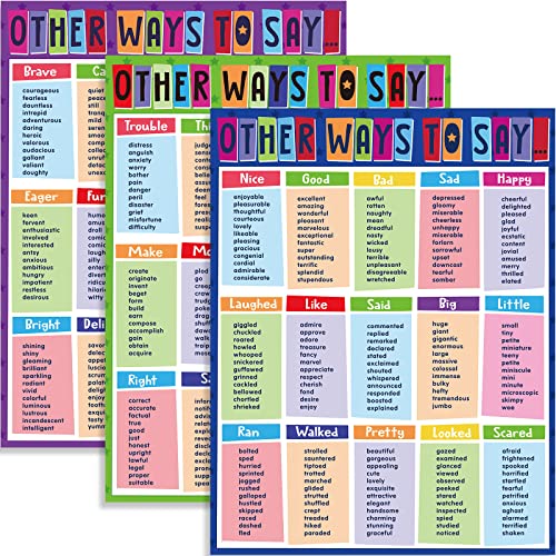 3 Stücke Bildung Plakate Other Ways to Say Synonyme Poster Commonly Confused Words Lerntabellen für Grundschule Mittelschule Oberschule Klassenzimmer Spielzimmer Dekoration, 17 x 22 Zoll von Yisong