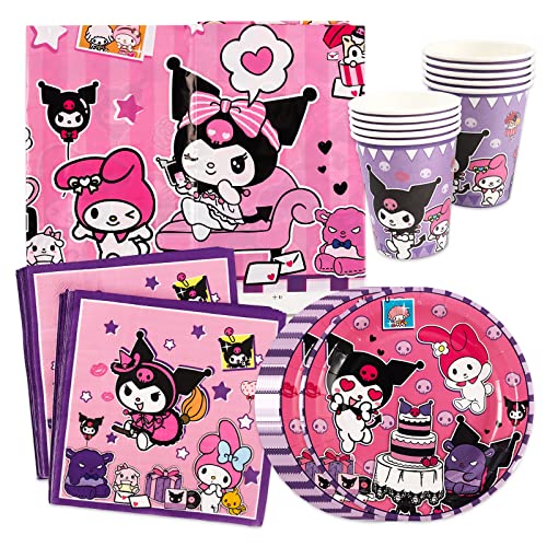 41PCS Kuromi Party besteck, Kuromi Party Set, Kinder Geburtstag Partygeschirr Party Supplies Set für Kinder Party Supplies Dekoration Kuromi Geburtstag Party Deko Geburtstag Dekoration von Yisscen