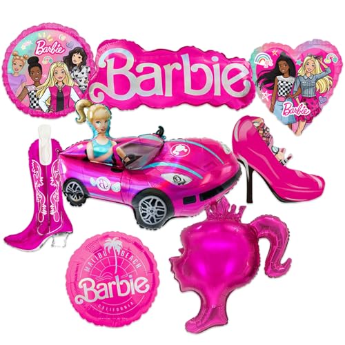 Barbiprinzessin Luftballons Geburtstag Dekoration, 8Pcs Prinzessin Folienballons Geburtstagsdeko Ballon Party Set, Barbiprinzessin Party Supplies für Kinder Jungen Mädchen Party Deko Ballons von Yisscen