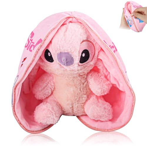 Sti-tch Plüschtiere, 25CM Sti-tch Verstecken Kuscheltier, Cartoon Plüschfigur Stofftiere Plüschpuppen, Stich Puppe Spielzeug, für Mädchen Kindergeburtstag Geschenk, Weihnachten Plush Toy (Rosa) von Yisscen