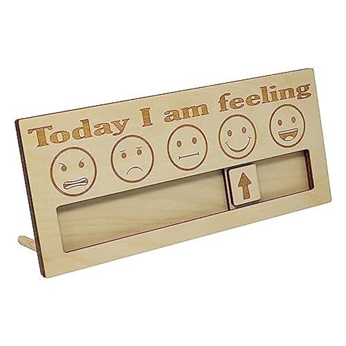 Schild „Today I Am Feeling“ aus Holz für Tägliche Stimmungen, Gefühle, Stimmungstabelle, Psychische Gesundheit, Tischdekoration, Stimmungstafel für Zuhause, Familie, Büro, von Yitekrg