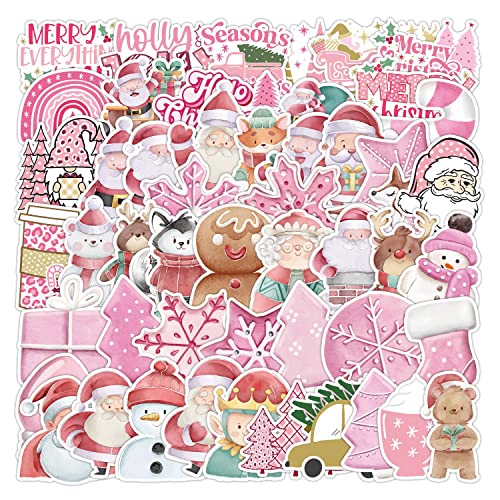 Weihnachtsaufkleber für Kinder 50×Blue Weihnachten Sticker für Girls Boys,Weihnachten Aufkleber Set für die ganze Familie (Pink) von Yitla