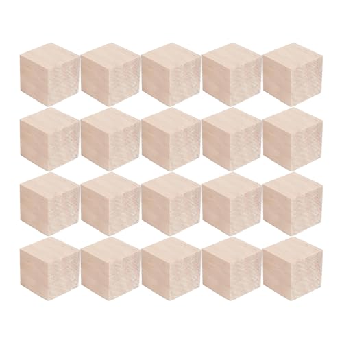 Holz Würfel,Kleine Holzwürfel Blanko von,Bastelmaterial Holz Spielsteine und Würfel zum Basteln, DIY Stempel, Puzzle & Nummern-Holzklötze Bausteine (5CM 20Pack) von Yitobici