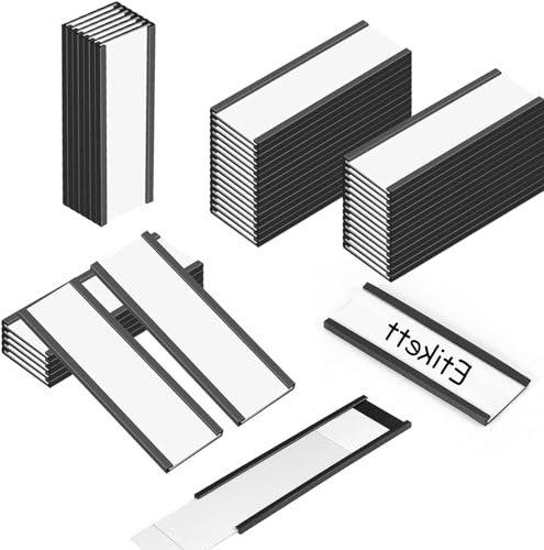 Magnetische Etikettenhalter, Magnetetiketten, Etiketten Magnetisch,mit Magnetischen Daten Karten Haltern,für Büro, Schrank,Lager, Regal, 2.5 x 7.6 cm,30 Stück. von Yitobici