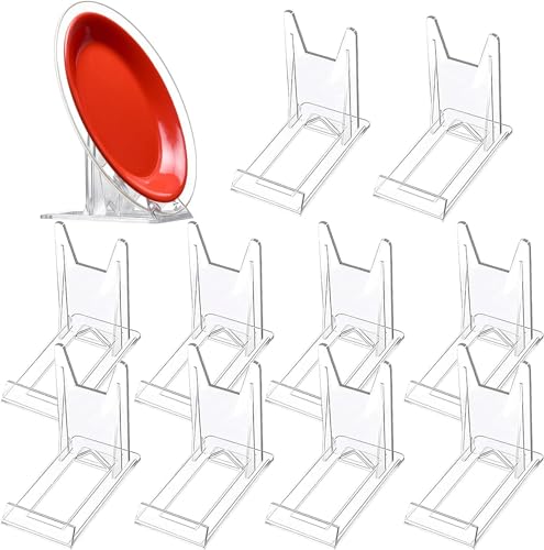 Yitobici Acryl Tellerständer, Einstellbar Kunststoff Dekoteller Halterung, Transparent Display Ständer, Bilderständer, für Fotodisplays,Tischkarten, Kochbücher (10 Pack) von Yitobici