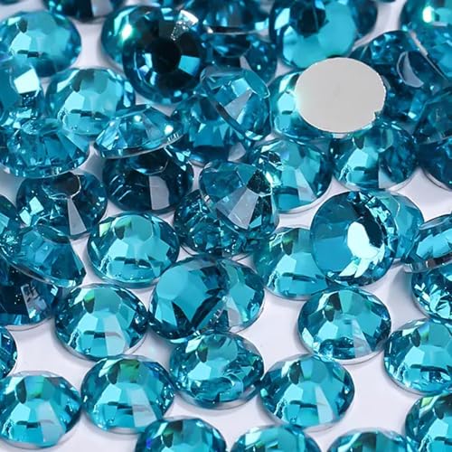 Yixinly 1000 Stück SS30 6mm Strasssteine, Glitzersteine Runde Kristalle Steinchen für Nägel, DIY-Dekoration, Kleidung, Handyhüllen, Schuhe, Taschen (Cyanblau) von Yixinly