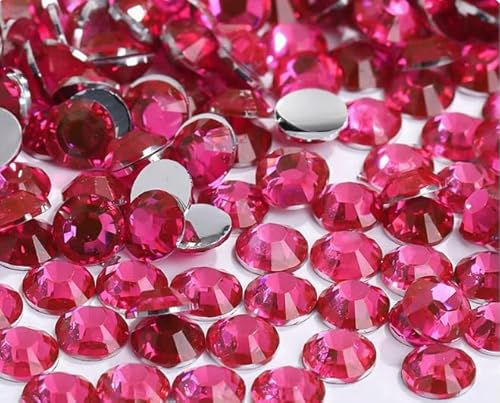 Yixinly 1000 Stück SS30 6mm Strasssteine, Glitzersteine Runde Kristalle Steinchen für Nägel, DIY-Dekoration, Kleidung, Handyhüllen, Schuhe, Taschen (Fuchsia) von Yixinly