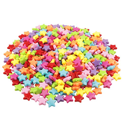 Yixuan Pony Perlen 400pcs 14mm DIY Perlen Bunte Perlen kleine Acryl Perlen Kunststoff Perlen für die Schmuckherstellung, Wohnkultur, Armband, Halskette, Bag Dangler, Schlüsselbund von Yixuan LLC