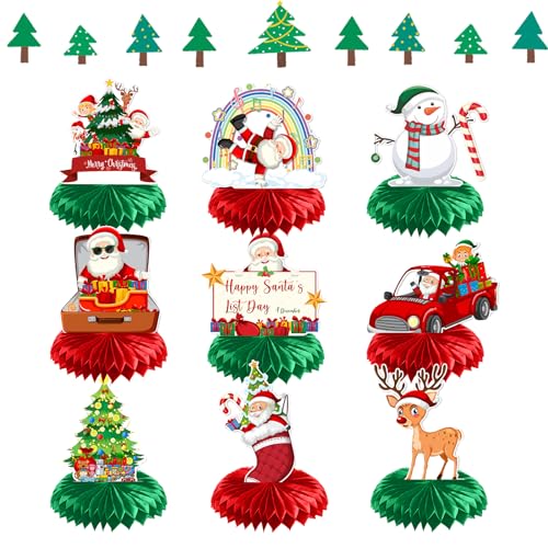 Wabenbälle Weihnachten,Yiyifor 9 Stück Weihnachtsgirlande Papier,Wabenbälle Dekorpapier Kit,Papier Weihnachtsbaum,Deko für Weihnachten Event Karneval,Parteien Hauptdekorationen von Yiyifor