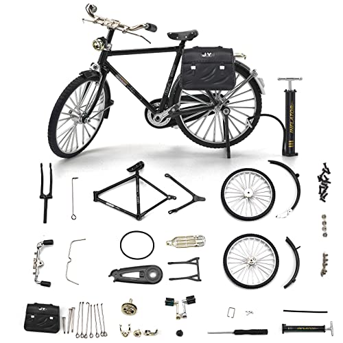 Yizemay Retro-Fahrrad-Modell-Ornament für Kinder und Erwachsene, 51-teilig, Simulations-Mini-Fahrrad-Modell-Set mit Inflator und Aktentasche, 1:10, kreative Eisenkunst, Tischdekoration, Spielzeug, von Yizemay