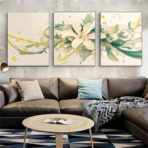 Diamond Painting 3 Pack Lilie 5D Diamant Painting Bilder mit Diamant Malerei Zubehör Set Erwachsene/Kinder Diy Diamant Malerei Full Drill Art dot Embroidery Kit fürHome Décor Quadrat 30x40 cm D2646 von Yizgrz