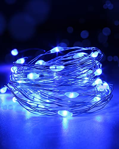 Yizhet 3m LED Lichterkette 30er Micro LED Draht Lichterketten mit Micro-USB, Kupferdraht für Schlafzimmer, Party, Garten, Halloween, Hochzeiten (Blau) von Yizhet