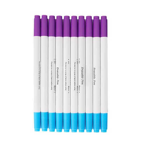 Yjcnelcr 10 Stück waschbare Stoffmarkierstifte, löschbarer Stift, wasserlöslicher Stift, Stoffmarkierungsstift, Nähzubehör zum Quilten von Yjcnelcr