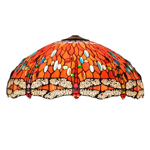 50 cm breiter Ersatz-Lampenschirm in Libellenform, Lampenschirm aus Buntglas im Tiffany-Stil nur mit Kappe für Tischlampen, Pendellampen, Stehlampen,B von Yjmgrowing