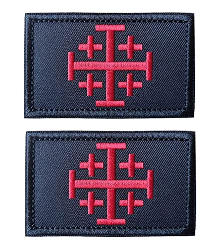 Jerusalem Kreuzritter Jihad Patches Time for Another Crusade Patches Christian Patches Hook and Loop Tactical Moral Patch 2 Stück (rot) von Ykonuyis