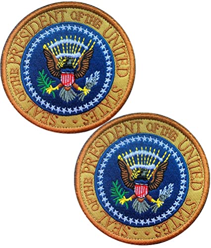 Tactical Seals of The President of United States Patch Hook and Loop Moral Applique Fastener Militär Bestickter Patch 2 Stück (The President of United States) von Ykonuyis