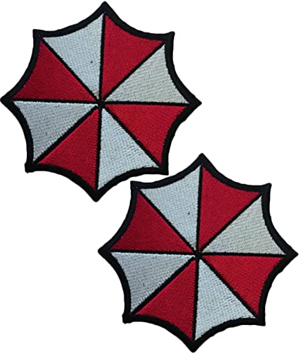 Ykonuyis Umbrella Corp Biohazard Logo Schild Star S.T.A.R.S. Polizei Stern Waschbär Patch Klettverschluss Taktische Moral Applikation Verschluss Militär bestickt Patch 2 Stück von Ykonuyis