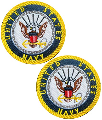 United States Navy Patch Hook and Loop Morale Applique Fastener Military Bestickter Patch 2 Stück (United States Navy) von Ykonuyis