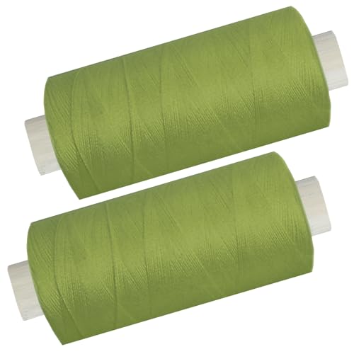 2 Spulen a. 500 m Nähgarn/Syngarn armee - oliv, Garn Nähfaden Polyester für die Nähmaschine, (0,06 € /10 m), 0475-24 von Yline