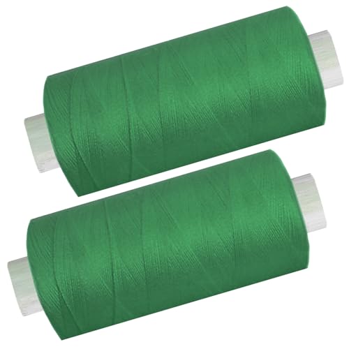 2 Spulen a. 500 m Nähgarn/Syngarn dunkel grün, Garn Nähfaden Polyester für die Nähmaschine, (0,06 € /10 m), 0475-25 von Yline