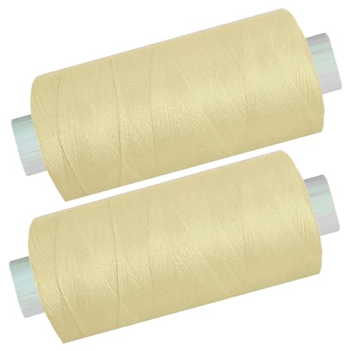 2 Spulen a. 500 m Nähgarn/Syngarn natur beige, Garn Nähfaden Polyester für die Nähmaschine, (0,06 € /10 m), 0475-40 von Yline