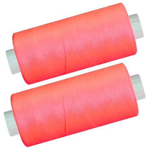 2 Spulen a. 500 m Nähgarn/Syngarn neon - pink, Garn Nähfaden Polyester für die Nähmaschine, (0,06 € /10 m), 0475-14 von Yline