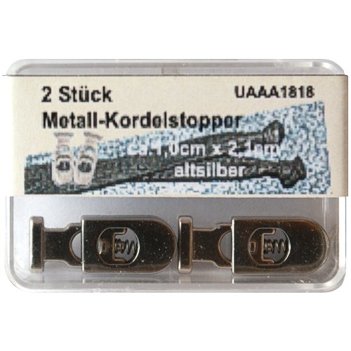 2er Pack Metall Kordelstopper altsilber, Kordel - Stopper in Plastbox, 1818 von Yline