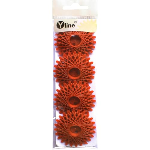 4 Sterne a. 20 m Sternzwirn Polyester rost - orange, Sternchenzwirn Stern - Zwirn, sl, (0,06 € / m), 3171-05 von Yline