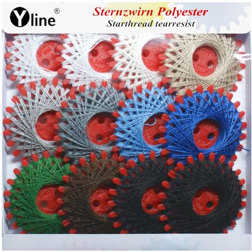 Yline 12er Set Sternzwirn, Zwirn Polyester, Sternchenzwirn bunt/Standard, (0,03 € / m), FL0129 von Yline