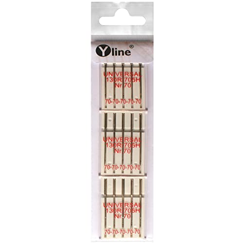 Yline 15 Nähmaschinennadeln Universal Nr. 70 Flachkolben 130/705H für Nähmaschine, Maschinen Nadeln, E90096 von Yline