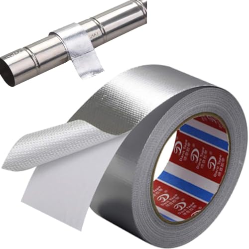 Aluminium Klebeband,Aluminium Dichtband,Aluminium Klebeband Wasserdicht,für HVAC-Reparatur,Kanäle,Isolierung,Trockner und Handwerk,45 mm x 20 m,Silber von Ylinwtech