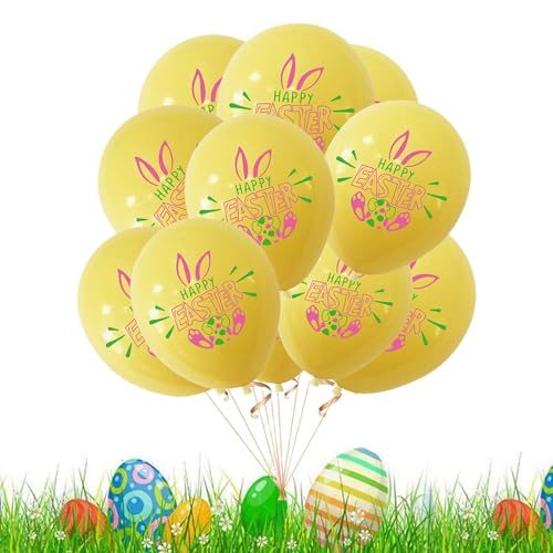 Ylnailky Osterballondekoration, Frohe Osterballons,100x Eier Bunny Chick Ballon | Latex Hallo Spring Ostern -Themenparty, Happy Decor für Innengarten im Freien im Freien Dekorationen von Ylnailky