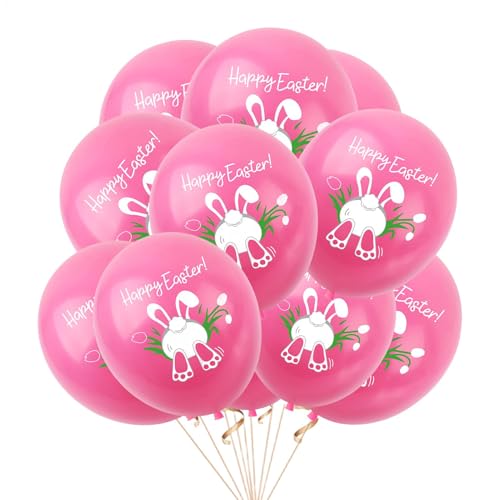 Ylnailky Osterparty Latexballons Dekorationen, Osterhasenballons,100x süße Eier Bunny Chick Ballon Set - Hallo Frühling Frohe Osterdekor Latex Indoor Outdoor Dekorationen von Ylnailky