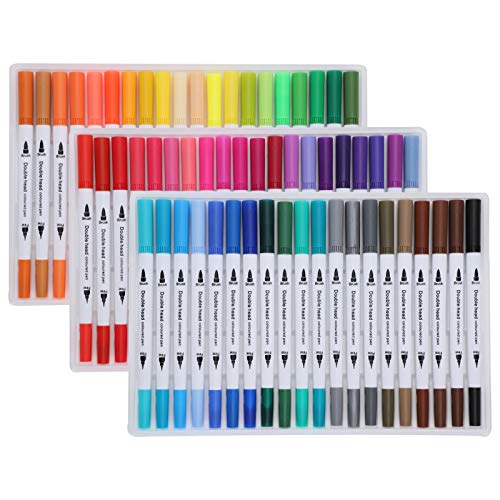 Ylwxzenith Painting Watercolor Markers with Dual Tips - FineLiner and Brush Tips for Art Supplies, Journaling, and Coloring Books (STBG-60 colors) von Ylwxzenith