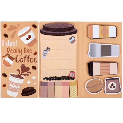 Haftnotizen Set,Ymapinc Thema Kaffee Sticky Notes Aesthetic Selbstklebende Notizzettel Niedliche Haftnotizen Klebezettel Haftnotizen Lustig für Studenten Lehrer Büro Zuhause Schule Geschenke von Ymapinc