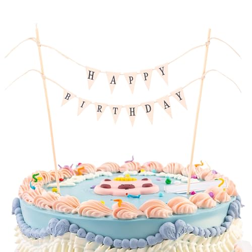 Happy Birthday Tortendeko,Ymapinc Wimpelketten Cake Topper Geburtstag Banner Happy Birthday Deko Vintage Tortendeko Geburtstag Kuchendeko Geburtstag für Torte Dessert Party Dekoration von Ymapinc