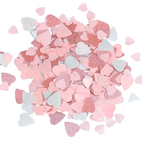 15g Valentinstag Deko Herz Konfetti, Glitzer Rosa Weißes Herz Konfetti Romantische Deko Tischkonfetti Valentines Day Heiratsantrag Verlobung Deko Geburtstag Hochzeit Party Foto Requisiten von Ymxil