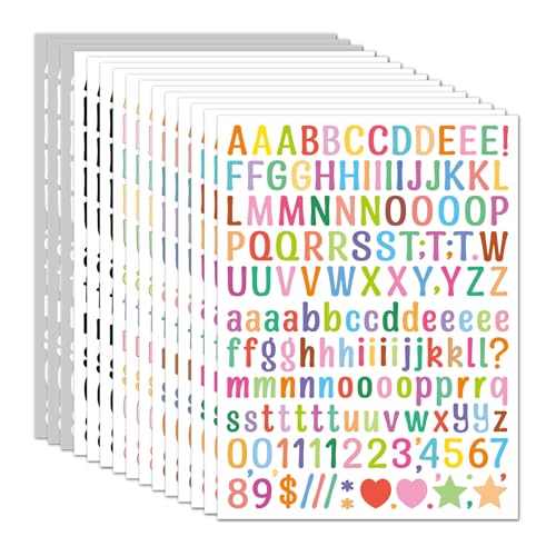 2280STK Buchstaben Aufkleber, Klebebuchstaben Wetterfest, Bunte Buchstaben Sticker Vinyl Selbstklebende Buchstaben für Basteln Scrapbooking Postfach Schilder Adressnummer von Ymxil