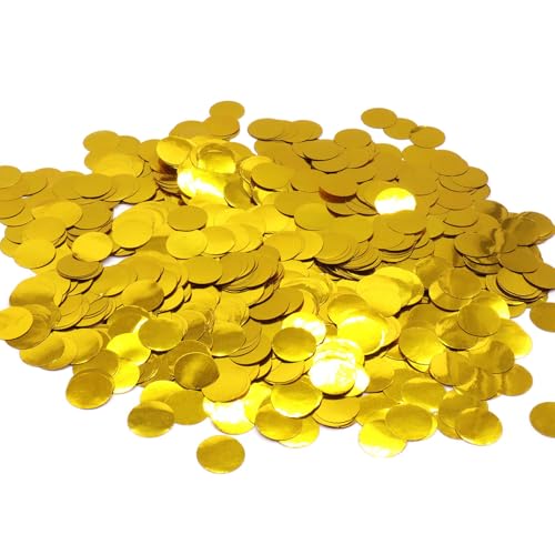 50g Gold Konfetti, Streudeko Silvester, Gold Rund Konfetti Silvester Deko 2025 Konfetti Tischdeko Geburtstag Hochzeit Party Deko Luftballon Füller Konfetti von Ymxil