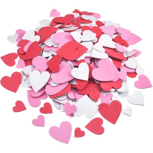 60Stk Moosgummi Herzen Selbstklebend, Herz Deko Sticker, Heart Sticker Herzen Aufkleber Hochzeit Valentinstag Deko Rosa Rote Weiße Herz Sticker Schulklasse DIY Bastel Erziehungs Spielzeug für Kinder von Ymxil