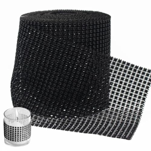 Ymxygz 10 Yard/Rolle 24 Reihen Bling Simulation Mesh Roll Event Party Geburtstag Hochzeit DIY Dekorationen Tisch Kuchen Wrap von Ymxygz