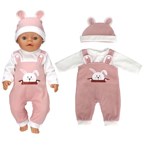 Ynkkvre 1 Sets Puppenkleidung für Baby Puppen, Kleidung Puppenkleidung, Enthält Hut, Lange Ärmel, Hose, Kleidung kompatibel mit 43 cm New Born Baby Puppen, Geschenk für Kinder Mädchen Jungen. von Ynkkvre