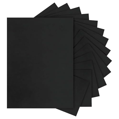 15 Blatt Tonpapier Schwarz A4, Schwarzes Bastelpapier 80-550g/m², schwarzes Geschenkpapier zum Verpacken, 29.7 x 21 cm, für Malen Kartenherstellung Einladungen Scrapbook Basteln ect. von Ynkkvre