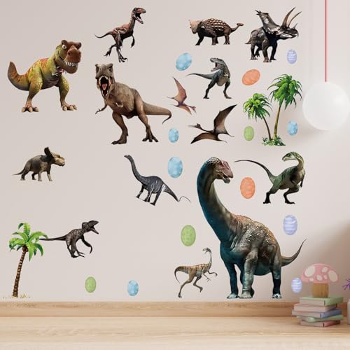 Leuchtende Dinosaurier Wandsticker, Selbstklebend Dinosaurier Wandtattoo, Kinderzimmer Babyzimmer Spielzimmer Mädchen Junge Wanddeko, Schlafzimmer Geschenke Blau. von Ynkkvre